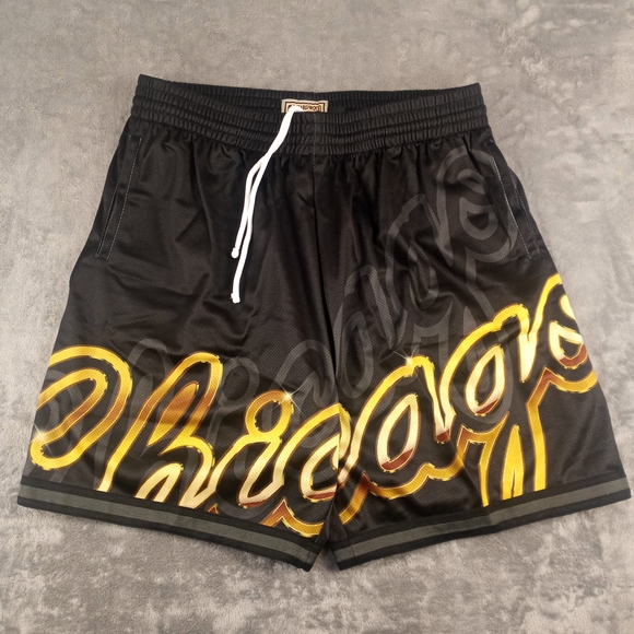 Mitchell & Ness Other - Mitchell & Ness Black and Gold Chicago Script Athletic Shorts size XL NWT
